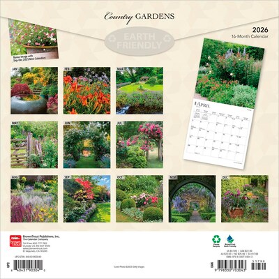 2026 BrownTrout Country Gardens 12 x 12 Monthly Wall Calendar (9798330703043)