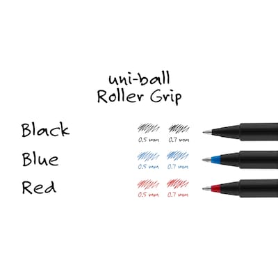 uniball Deluxe Rollerball Pens, Fine Point, 0.7mm, Black Ink (60052)