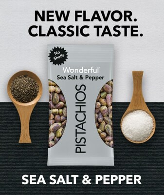 Wonderful Pistachios Sea Salt & Pepper, No Shells, 2.25 oz., 8 Bags/Box (SP0146A25M)