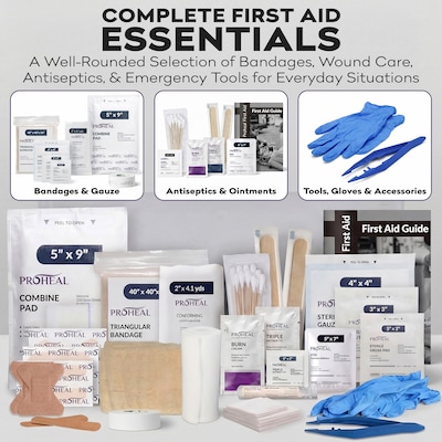 ProHeal OSHA Compliant First Aid Kit, ANSI Class A, Type III, Serves 10 People, 111 Pieces (PH-16621H)