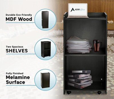 AdirOffice 46" Portable Lectern, Black (661-07-BLK)