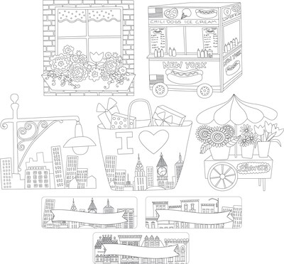 Barker Creek Color Me! Garden & City Double Sided Accent 2-Pack (2 designs), 72 Pieces/Set (BC3720)