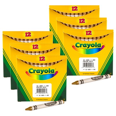 Crayola Bulk Crayons, Gold, 12/Pack, 6 Packs/Bundle (BIN520836083-6)