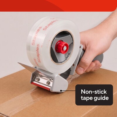 Staples Packing Tape Dispenser, Gray, Handheld Carton Sealer