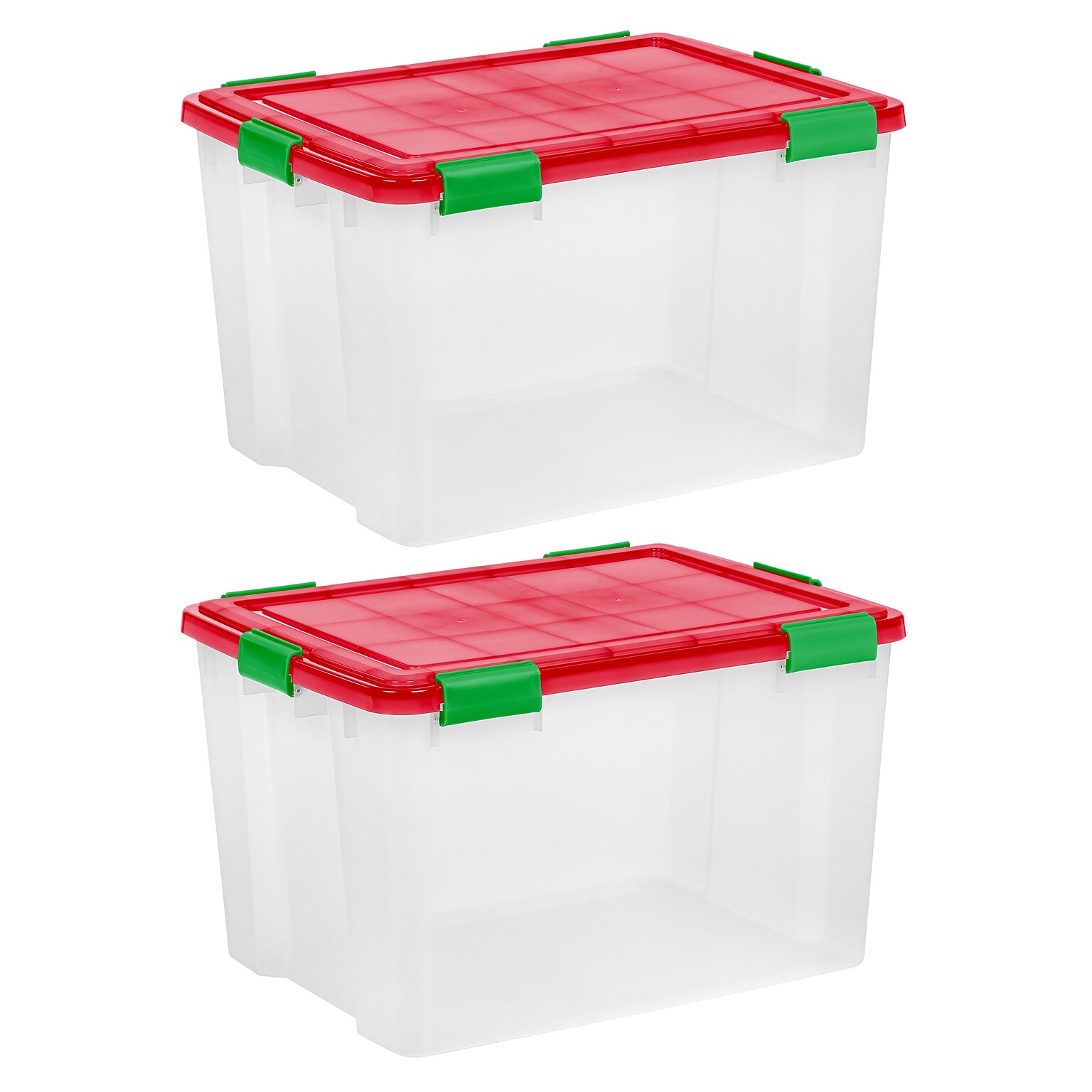 Iris 74 Quart Storage Container with Lid, Plastic, Clear, 2/Pack (588783)