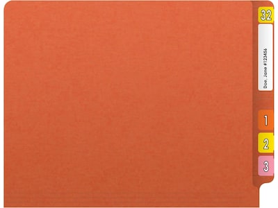 Medical Arts Press Reinforced End Tab File Folder, Straight Cut, Letter-Size, Orange, 50/Box (S-01502-ORG)