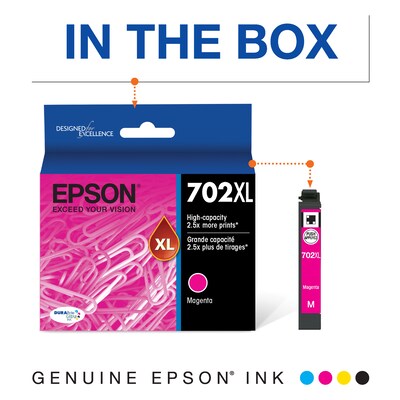 Epson T702XL Magenta High Yield Ink Cartridge   (T702XL320-S)