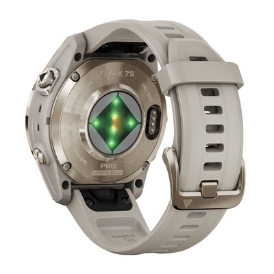 Garmin fenix 7S Pro Sapphire Solar Edition Smartwatch, Soft Gold & Light Sand, 42mm (GRM0277614)