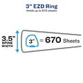 Avery 3 3-Ring View Binders, D-Ring, White (09701)