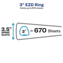 Avery 3 3-Ring View Binders, D-Ring, White (09701)