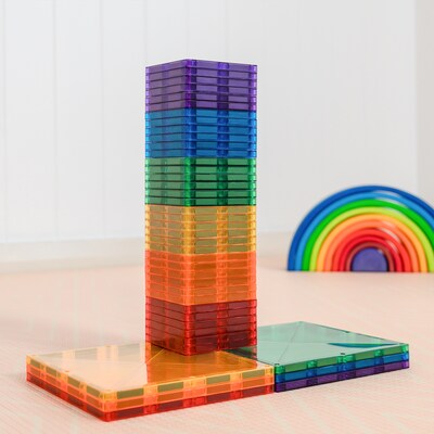 Connetix Magnetic Tiles Rainbow Square Pack, 42 Pieces (CNTR00042SQ)