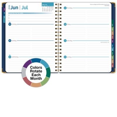 2026-2027 Excello Brands 8.5" x 11" Academic Weekly & Monthly Planner, Paperboard Cover, Navy Gold Numbers (FSHN-AY26-8511-85)