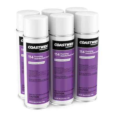 Coastwide Professional 114 Foaming Disinfectant Cleaner, 19 Oz., 6 Cans/Carton (CW114AR19-A)