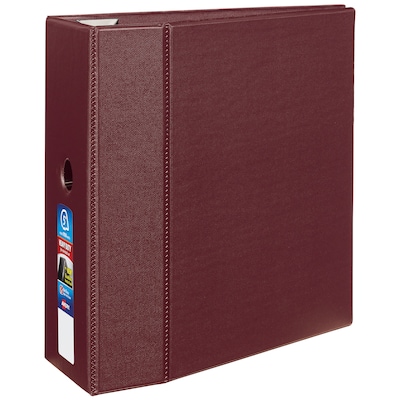 Avery Heavy Duty 5 3-Ring Non-View Binders, D-Ring, Maroon (79-366)