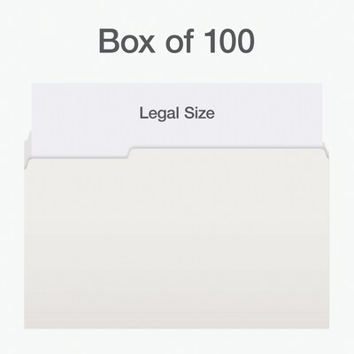 Pendaflex Heavy Duty File Folder, 1/3-Cut Tab, Assorted, Legal Size, White, 100/Box (1007034)