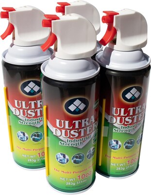 Ultra Duster Industrial Strength Compressed Air Duster Cleaner 10 oz., 4/Pack