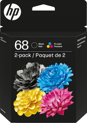 HP 68 Black/Tri-color Standard Yield Ink Cartridges, 2/Pack (6L6S2TN)