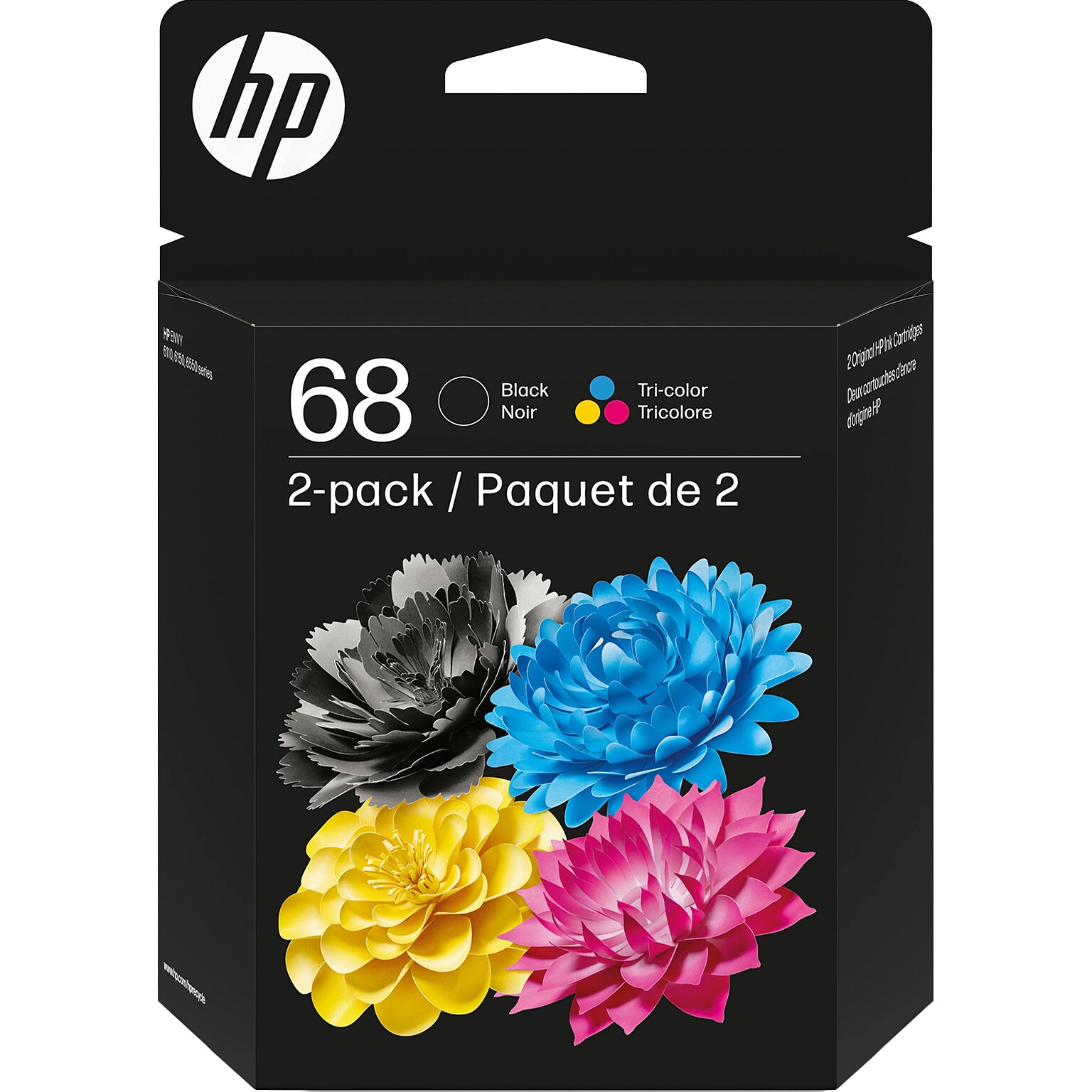 HP 68 Black/Tri-color Standard Yield Ink Cartridges, 2/Pack (6L6S2TN)