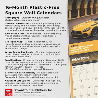 2025 Motor Club Supercars 12" x 12" Monthly Square Wall Calendar (9781975477844)