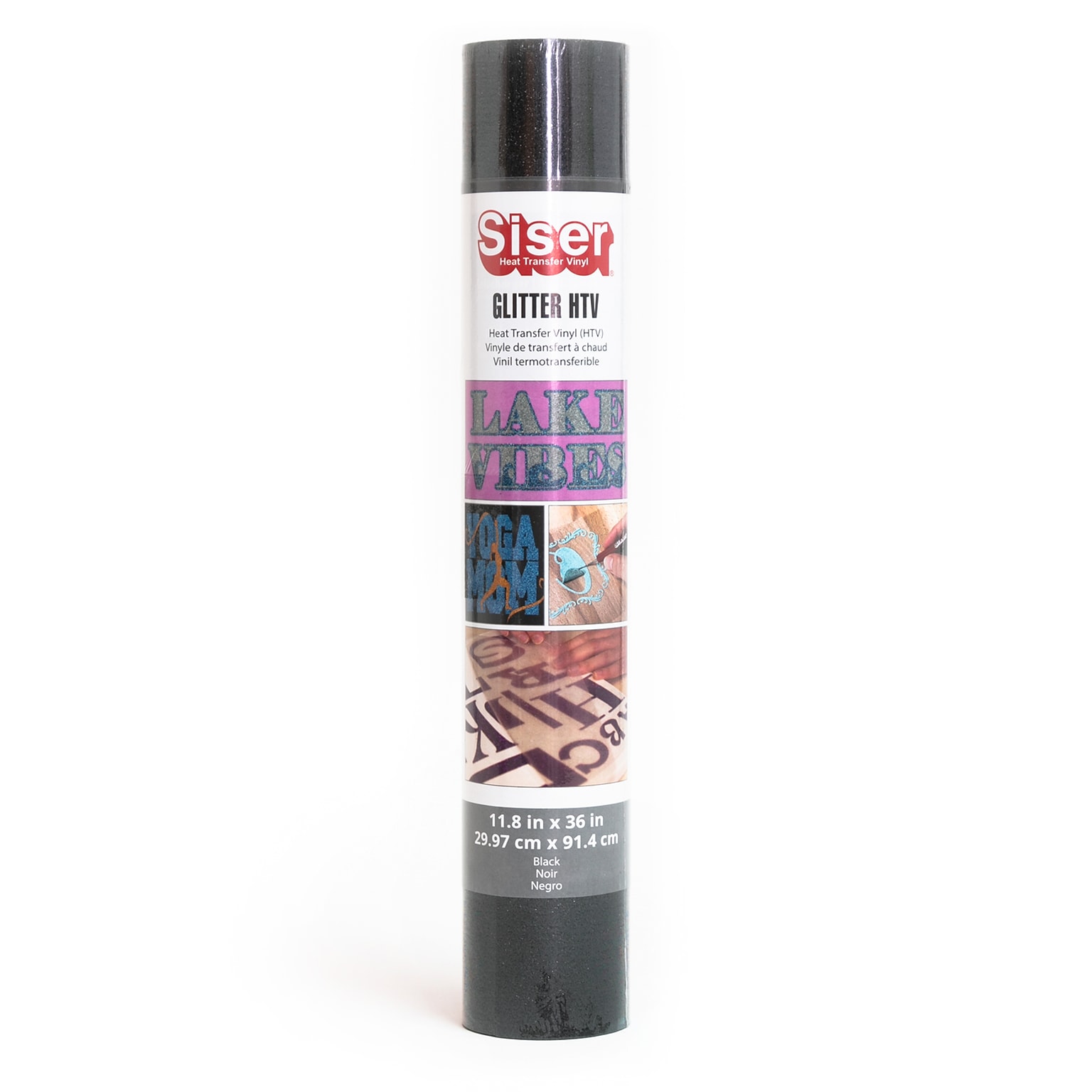 Siser Glitter Die Cutting HTV Heat Transfer Vinyl, 36, Black (SIRMIGL1183602)
