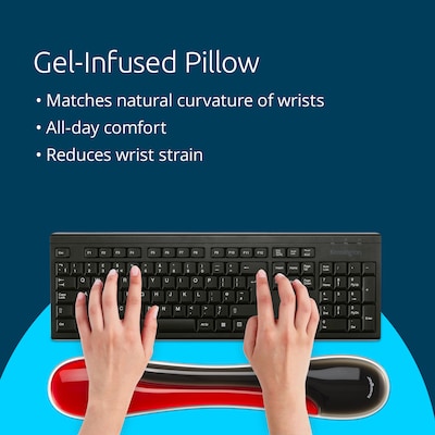 Kensington Slim Duo Gel Keyboard Wrist Rest, Red/Black (K62442WW)
