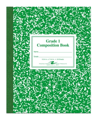 Roaring Spring Paper Products Composition Notebooks, 7.75 x 9.75, Wide Ruled, 50 Sheets, Green (RO