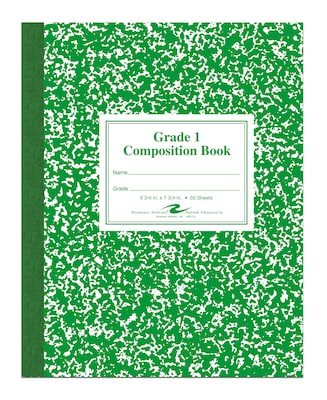 Roaring Spring Paper Products Composition Notebooks, 7.75 x 9.75, Wide Ruled, 50 Sheets, Green (RO