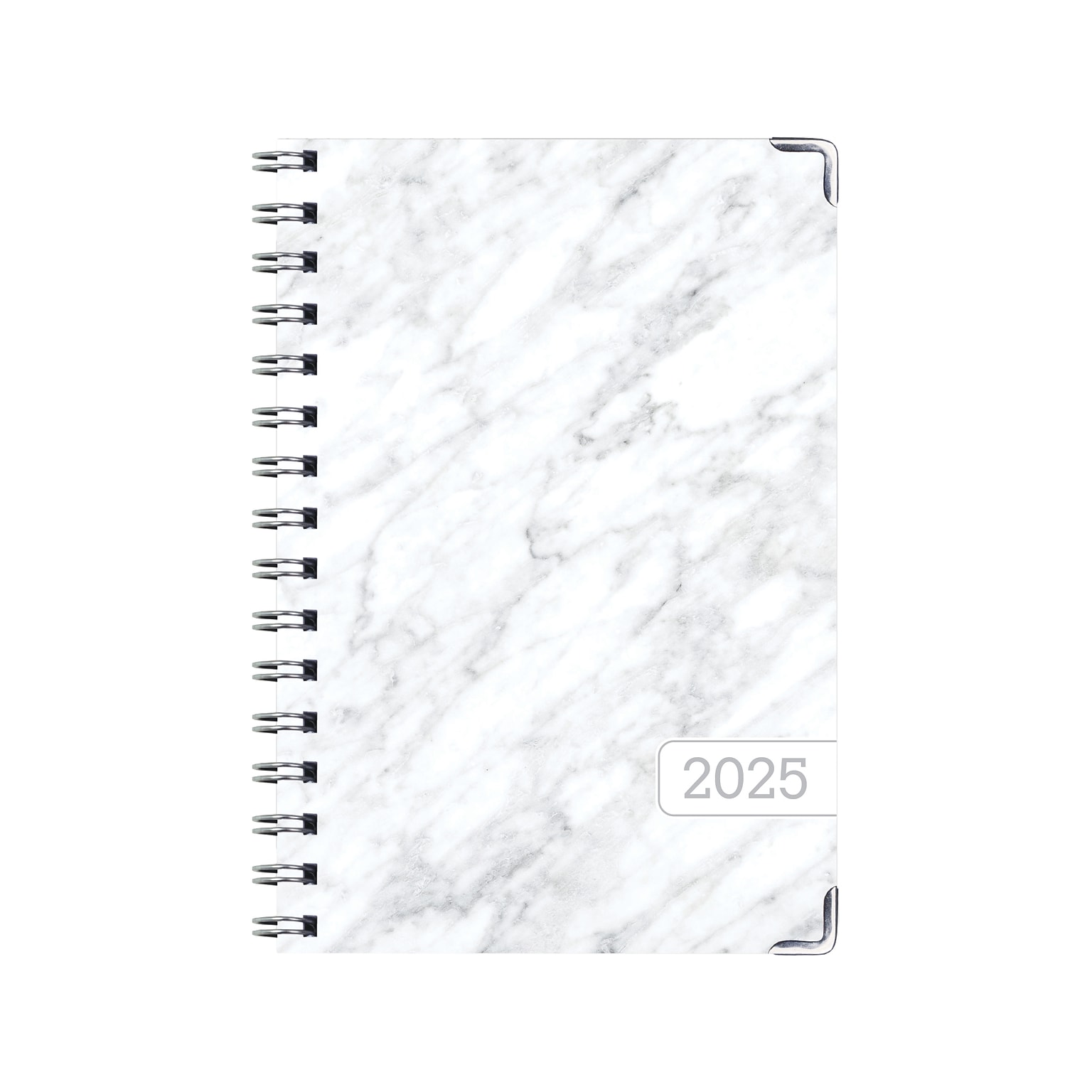 2025 Global Printed Products 5.5 x 8 Calendar Year Weekly & Monthly Planner, Paperboard Cover, White/Gray (SPLS25-58-04)