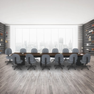 Regency Array 192W x 48D Conference Table with Grommet, Neo Walnut/Black (ACT19248NWBK)