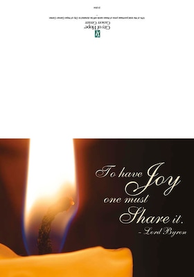 To have Joy one must share it - lord byron - candle - 7 x 10 scored for folding to 7 x 5, 25 cards w