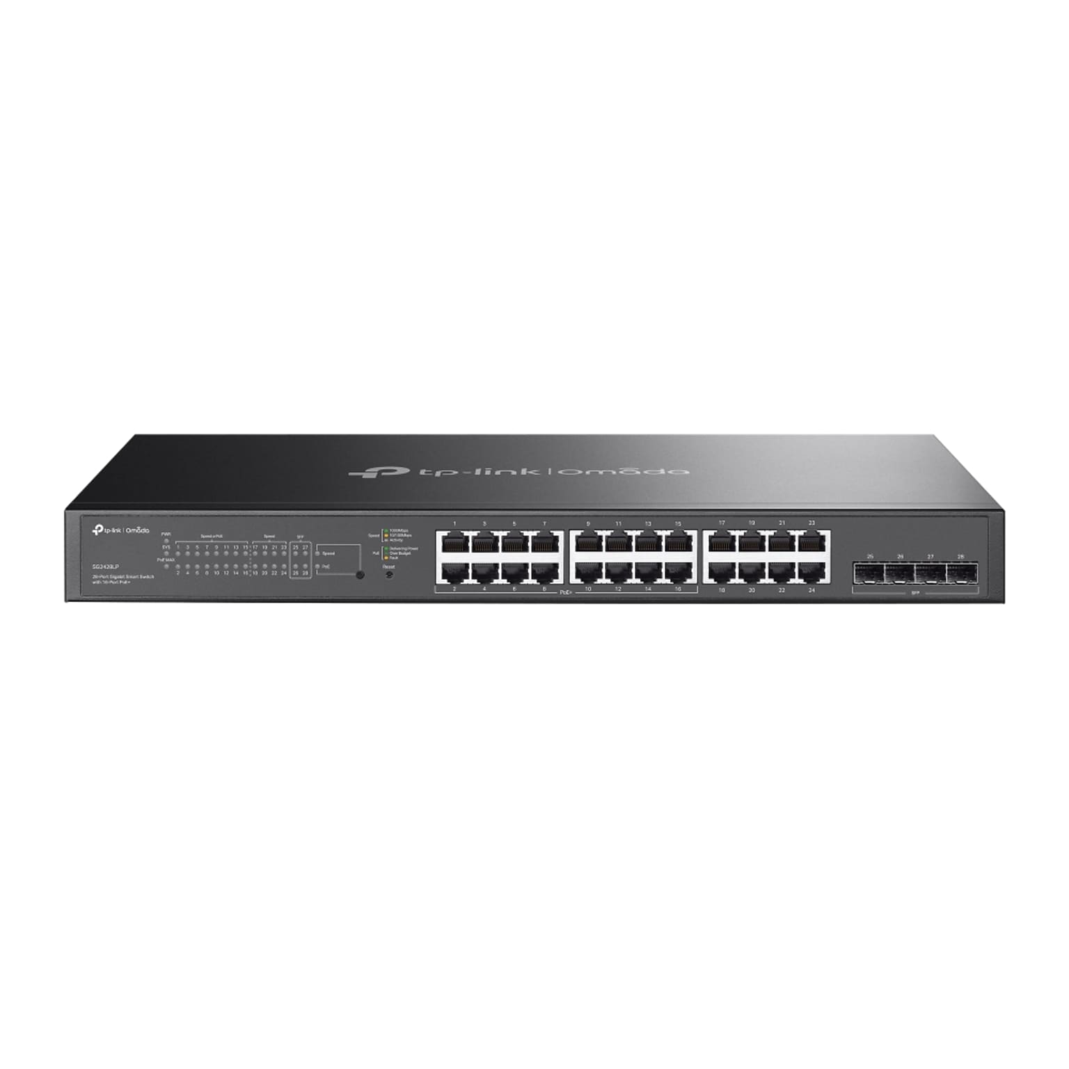 TP-Link Omada 24-Ports Gigabit Ethernet PoE+ Smart Switch, 1000Mbps, Black (SG2428LP)