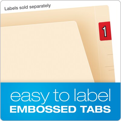 Pendaflex Recycled End Tab File Folder, Straight Cut, Letter Size, Manila, 50/Box (H10U1)