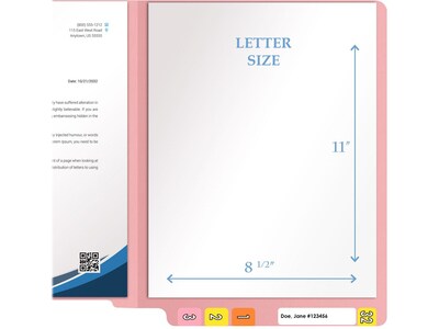 Medical Arts Press Heavy-Duty End Tab File Folder, Straight Cut, Letter-Size, Pink, 40/Box (S-09458-PNK)