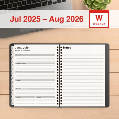 2025-2026 Staples 8 x 11 Academic Weekly & Monthly Planner, Black (ST23572-25)