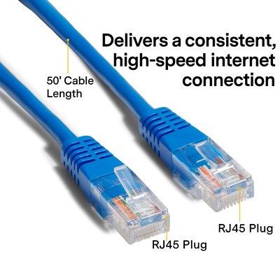 NXT Technologies™ NX29775 50' CAT-5e Cable, Blue (NX29775)