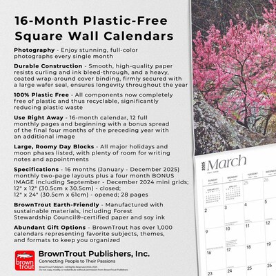 2025 BrownTrout Oklahoma Wild & Scenic 12" x 12" Monthly Wall Calendar (9781975475482)
