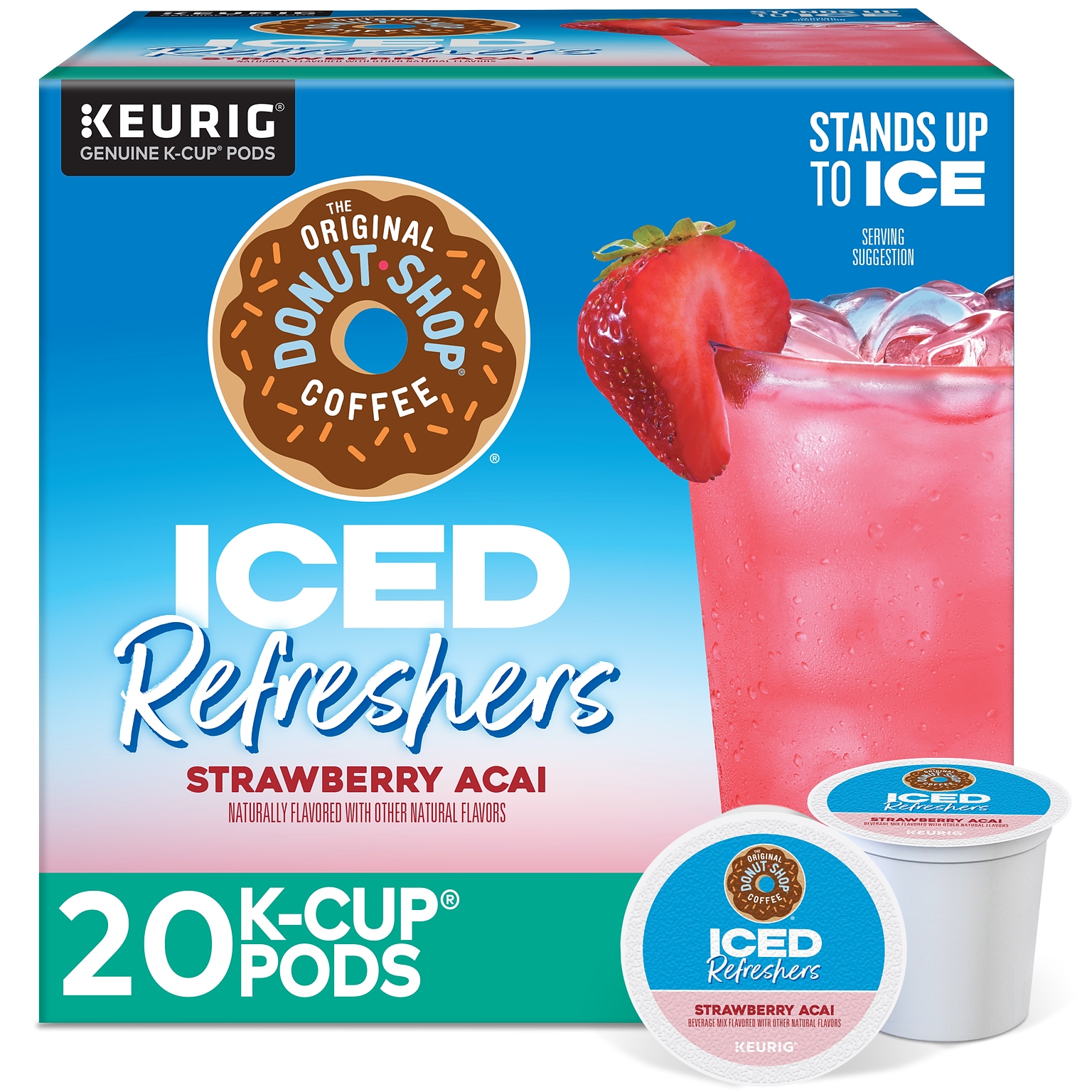The Original Donut Shop Iced Refreshers Strawberry Acai, Keurig® K-Cup® Pods, 20/Box (5000379382)