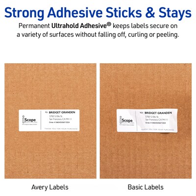 Avery Waterproof Film Laser Address Labels, 1" x 2-5/8", White, 300 Labels/Pack (15509)