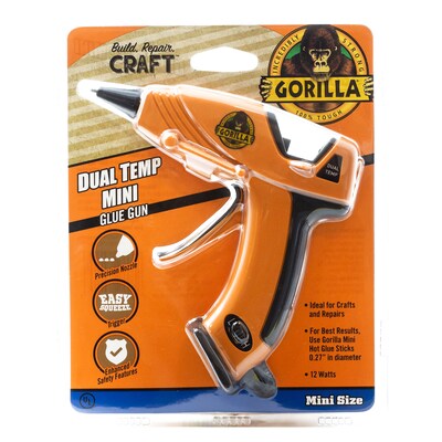 Gorilla Dual Temp Mini Glue Gun, Orange/Black (8401502 )