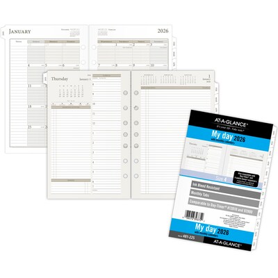 2026 AT-A-GLANCE 5.5 x 8.5 Daily & Monthly Refill Pages Pages, White/Brown (481-225-26)