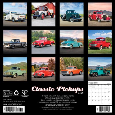 2026 Willow Creek Classic Pickups 12 x 12 Monthly Wall Calendar (50767)