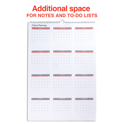 2026 Staples 15.5" x 22.75" Monthly Wall Calendar, White/Red/Gray (ST53925-26)