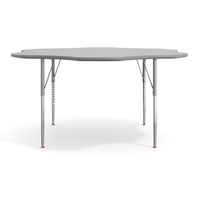 Flash Furniture Wren 60" Flower Activity Table, Height Adjustable, Gray Top/Silver Frame (XUA60FLRGTA)