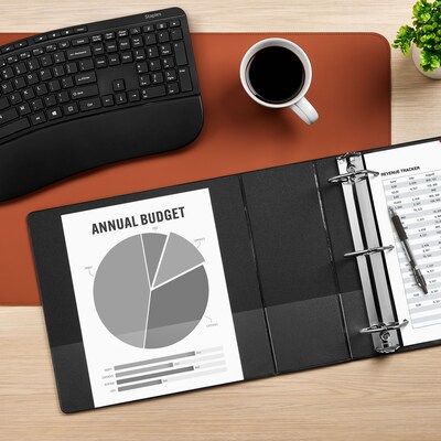 Staples® Standard 4" 3 Ring View Binder with D-Rings, Black (26357-CC)