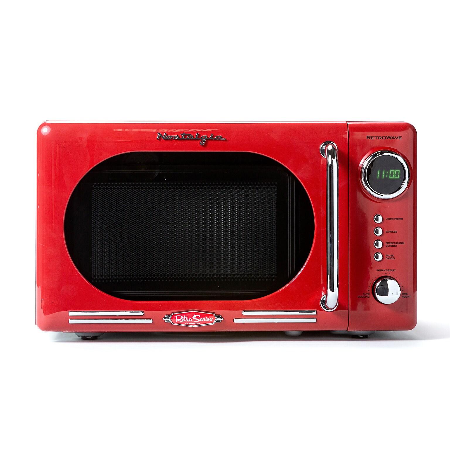 Nostalgia Retro 0.7 Cubic Foot Countertop Microwave, Retro Red (NRMO7RD6A)