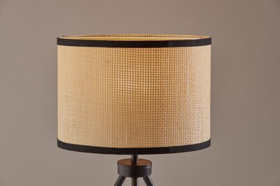 Adesso Raven Incandescent Table Lamp, Black & Natural (3953-01)