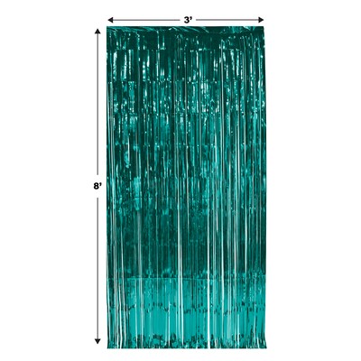 Beistle Metallic Fringe Curtain, Turquoise, 2/Pack (55410-T)