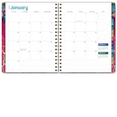 2027 Excello Brands 9" x 11" Weekly & Monthly Standard Planner, Paperboard Cover, Rainbow Gold Marble (FSHN-CY27-8511-36)