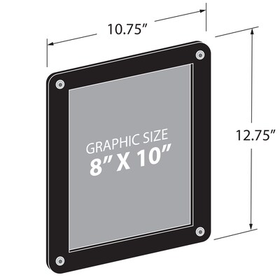 Azar Document Holder, Window-Hanging, Vertical/Horizontal, Side Loading Plastic, 2/Pack (106694-BLK-2PK)