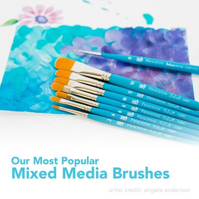 Princeton Select Artiste Short Handle Mixed Media Synthetic No. 15 Assorted Brush Set 5/Pack (PBXP3750SET115)